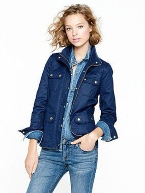 J. Crew navy Utility Jacket with Gold Hardware xxs